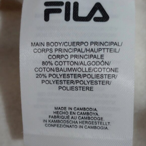 FILA Gardenia Crewneck Sweatshirt Ivory XXL NWT Logo Pullover - Picture 7 of 10